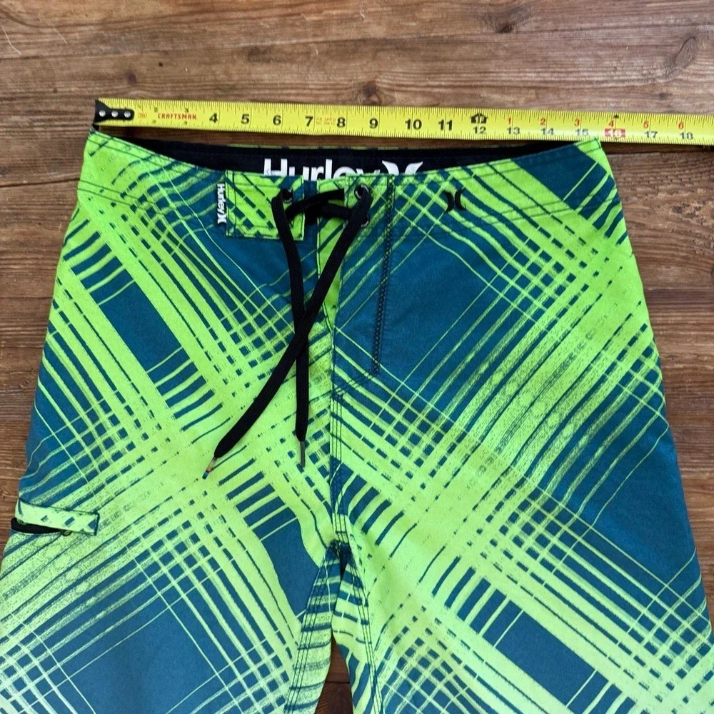 Hurley Men's Green Yellow Blue‎ Swim Board Shorts10